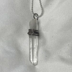 Raw Wire Wrapped Crystal Pendant